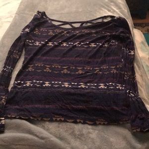 Long sleeve tribal top with fun back